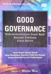 Image of Good Governance (Kepemerintahan yang Baik) Bagian Pertama Edisi Revisi